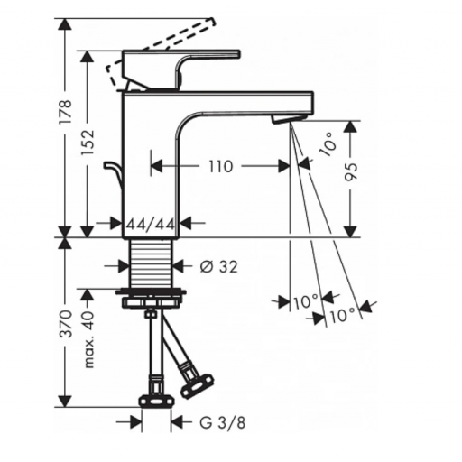 Смеситель для раковины HANSGROHE Vernis Shape 71561000 однорычажный хром Смеситель для раковины HANSGROHE Vernis Shape 71561000 однорычажный хром